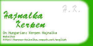 hajnalka kerpen business card